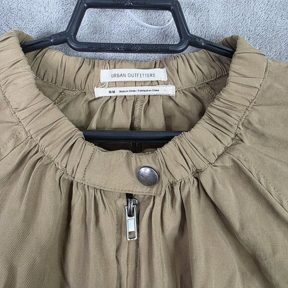 Womens Urban Outfitters Tan Romper Drawstring Waist & Pockets Front Zip Size M - Picture 4 of 12